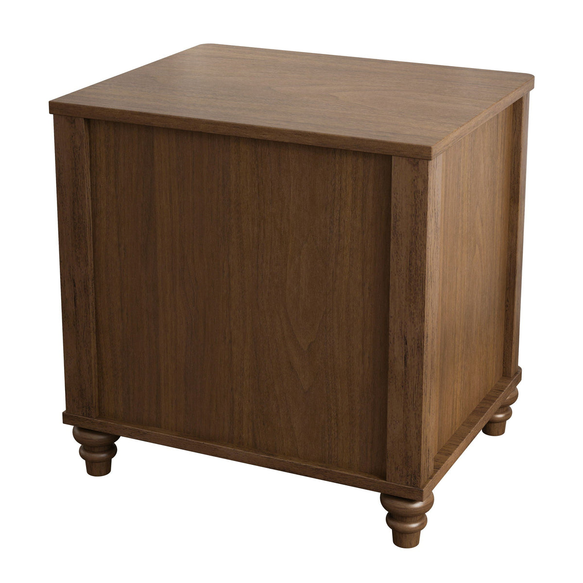 Modern Fluted Nightstand with 3 Drawers - Dark Brown or Light Brown