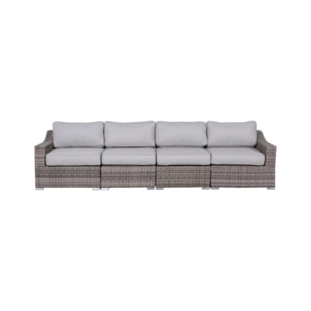 Outdoor Rattan Wicker Sectional Seating Group with Cushions – Gray or Dark Brown