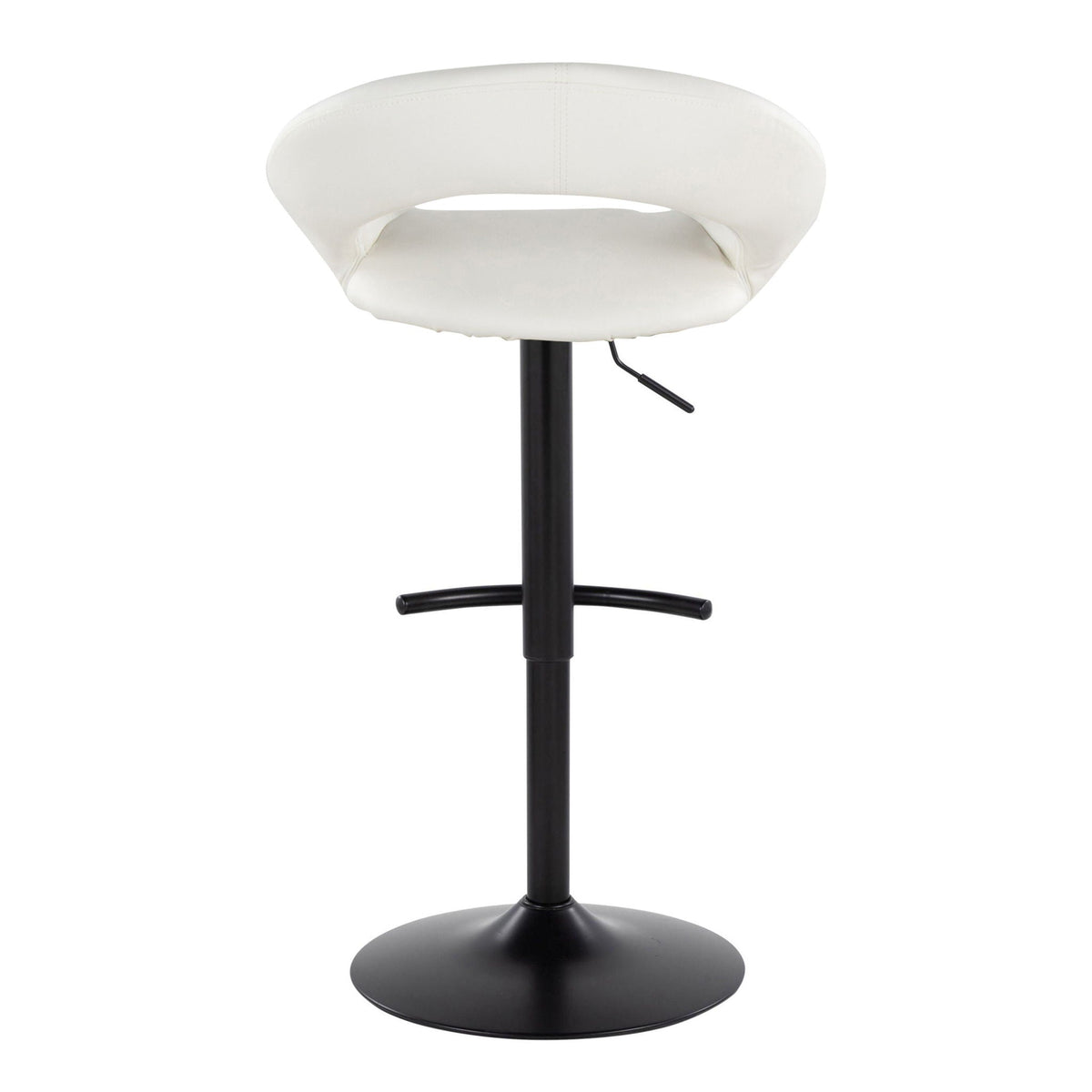 Contemporary Adjustable Barstool Set with Swivel & Rounded T Footrest - Black or White