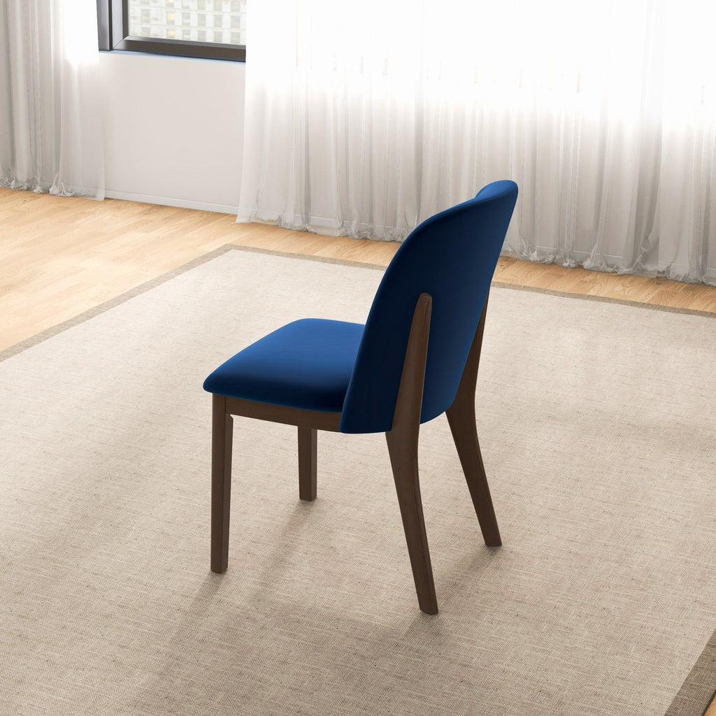 Comfort Dining Chair Set of 2 with Solid Wood Legs - Beige, Orange, Blue, Green