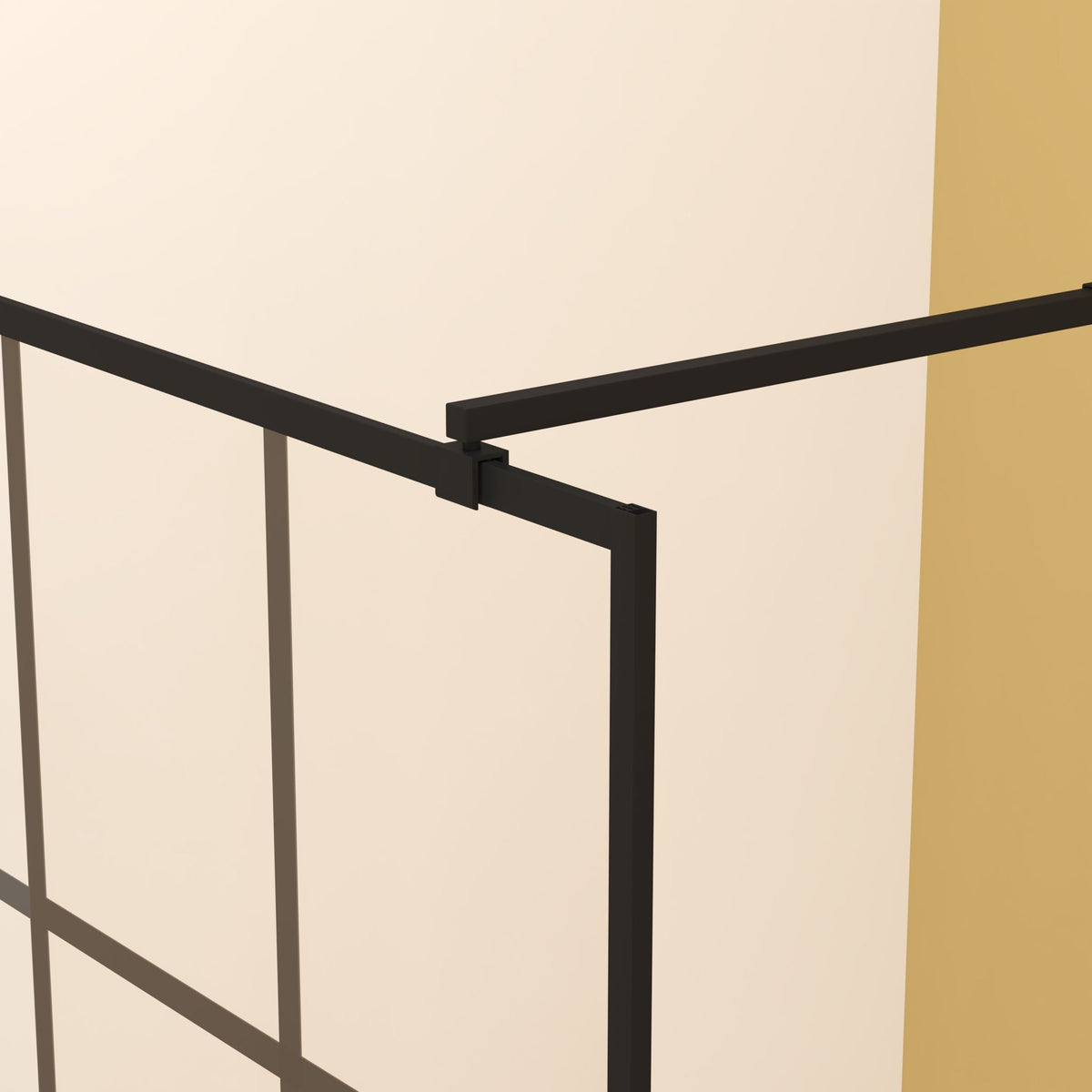 Framed Glass Shower Screen with Tempered Safety Glass - Matte Black