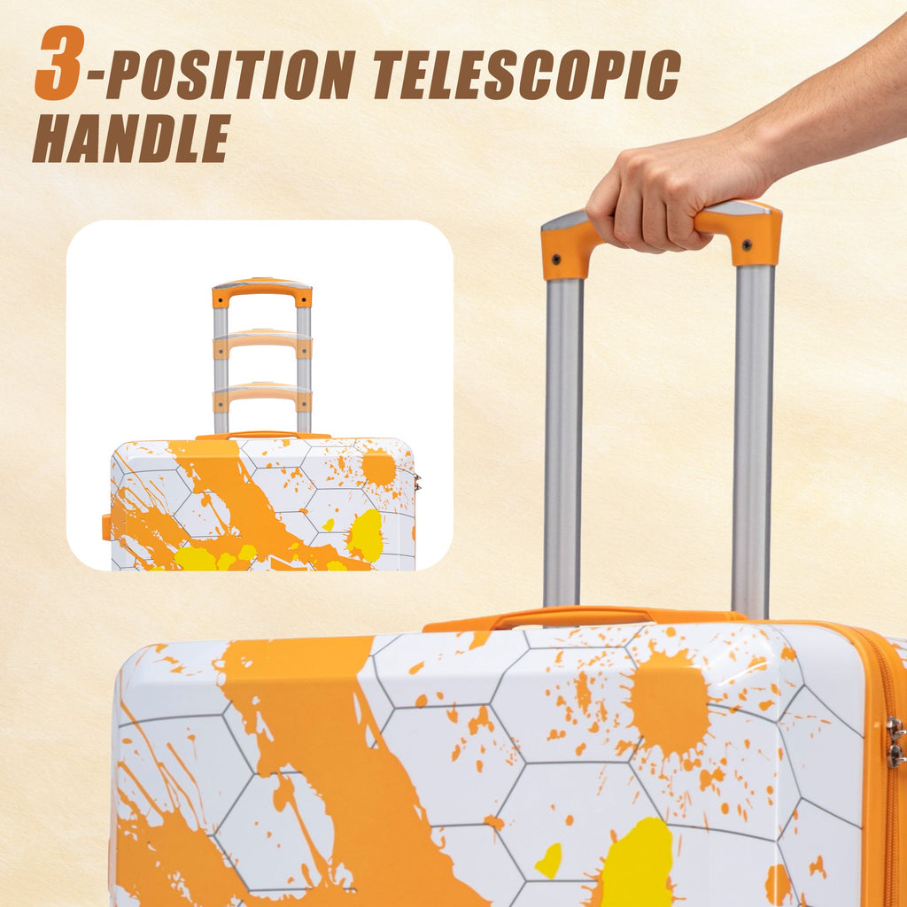 28 Inch PC Spinner Wheel Luggage with Combination Lock - Orange