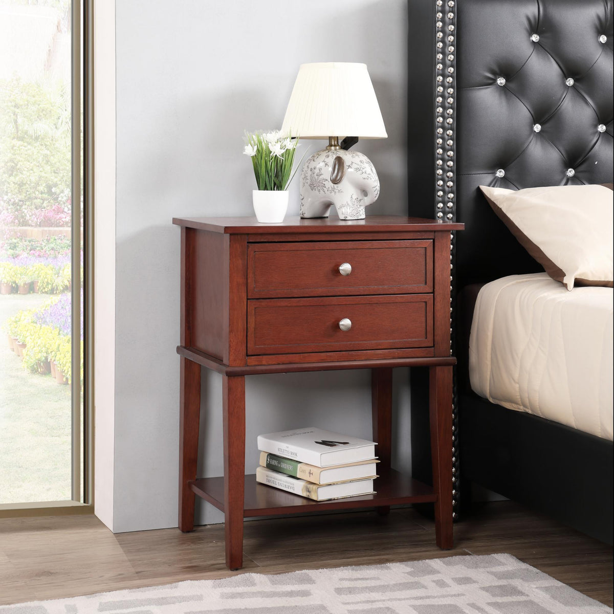 Vibrant Contemporary Nightstand with Smooth Drawer Glides - Multiple Colors