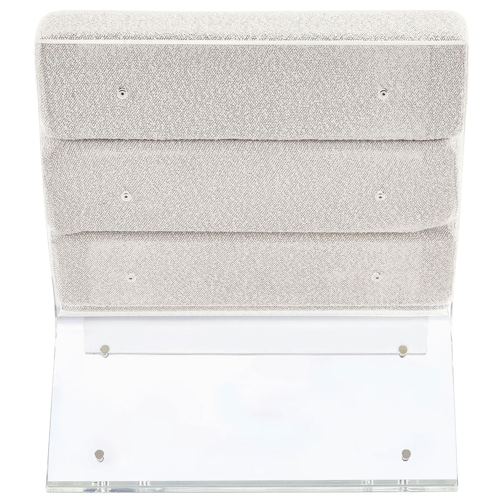 Serreta Boucle Upholstered Armless Acrylic Chair Ivory