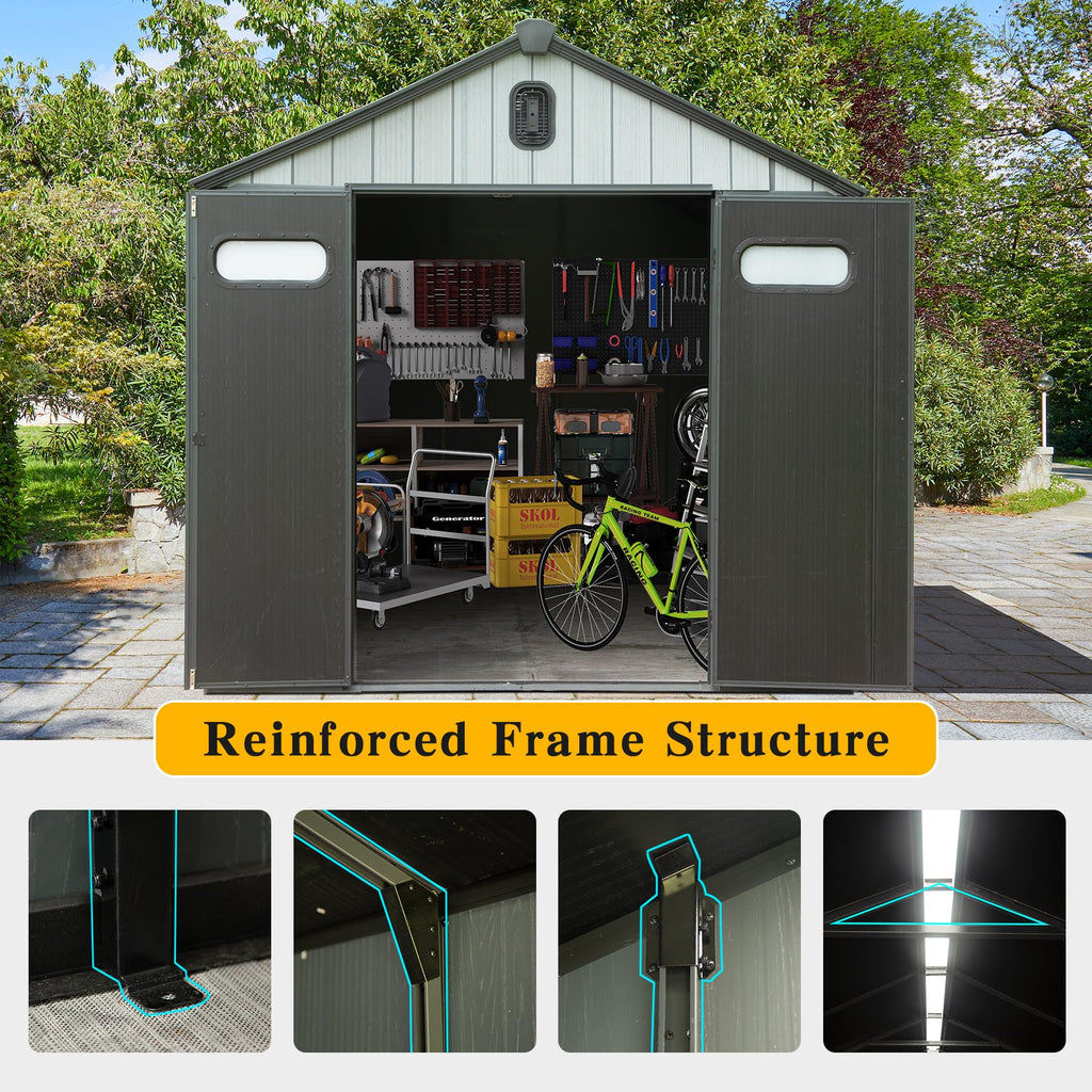 8x8FT Resin Outdoor Storage Shed