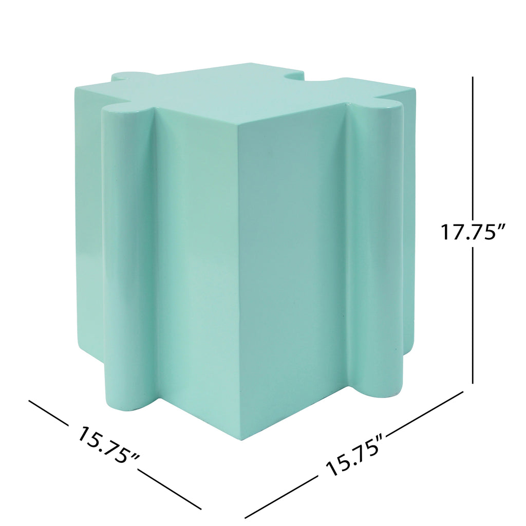 Puzzle Art Side Table with Modular Puzzle Design - Magnesium Oxide