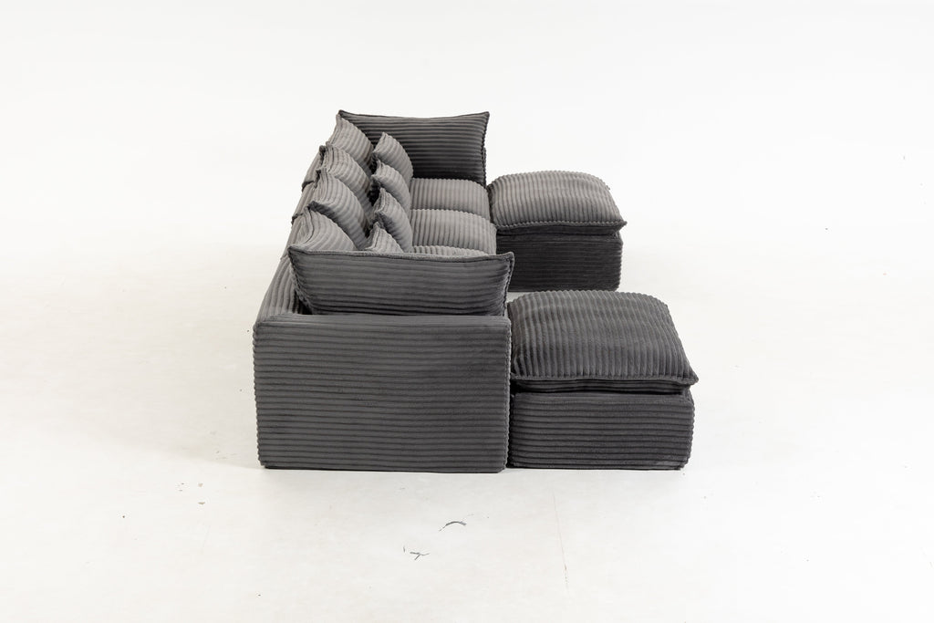 Cloud Couch Oversized Modular Sectional Sofa with Modular Design - Antique Grey