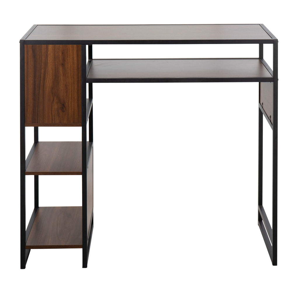 Farmhouse Bar Height Table with Storage Space - Light or Dark Brown