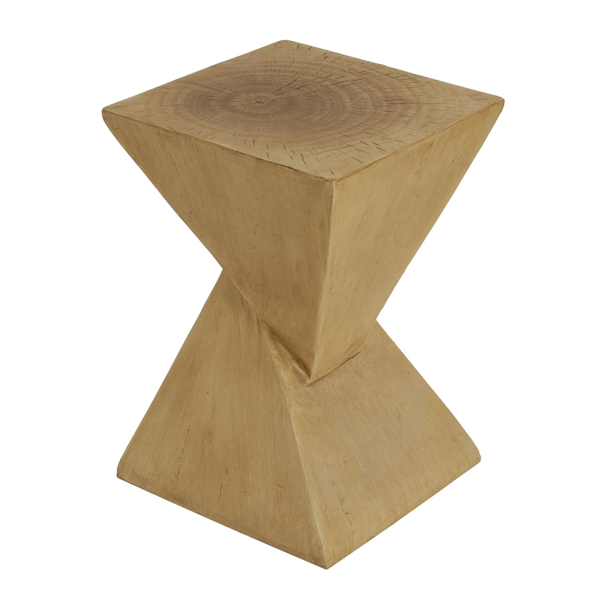 TESS Modern Side Table with Hourglass Design - Wood-Like Finish