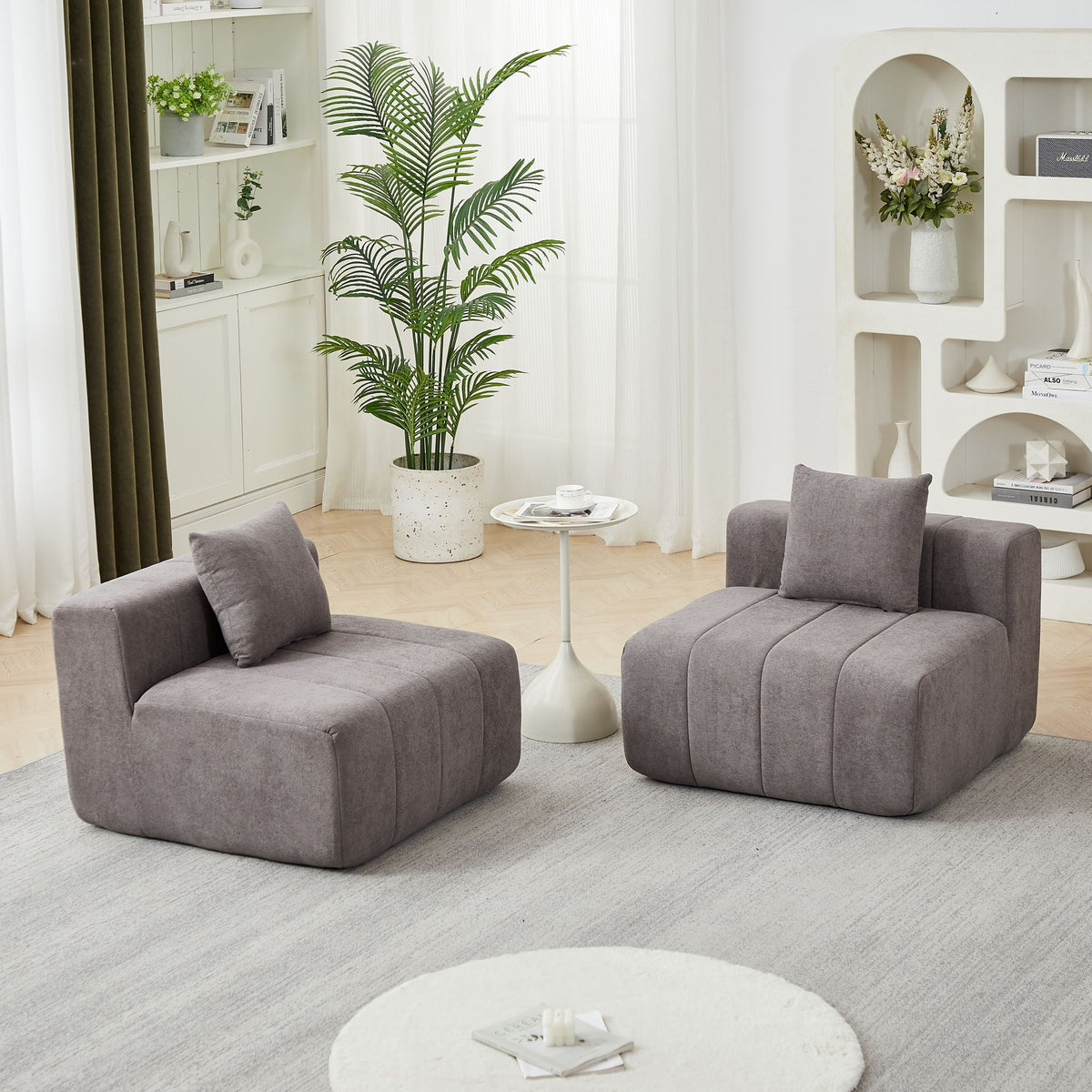 Modular Sectional Sofa with 2 Pillows – Symmetrical Design