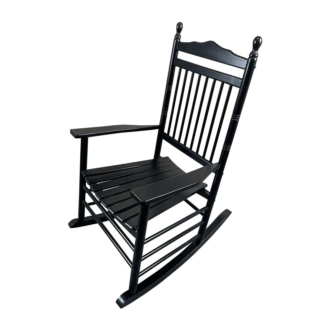Wood Rocking Chair with Wide Seat - White or Black