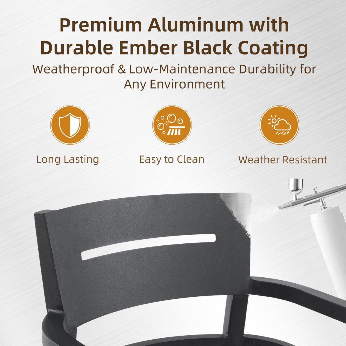 Outdoor Patio Dining Set with Sunbrella Cushions - White or Black