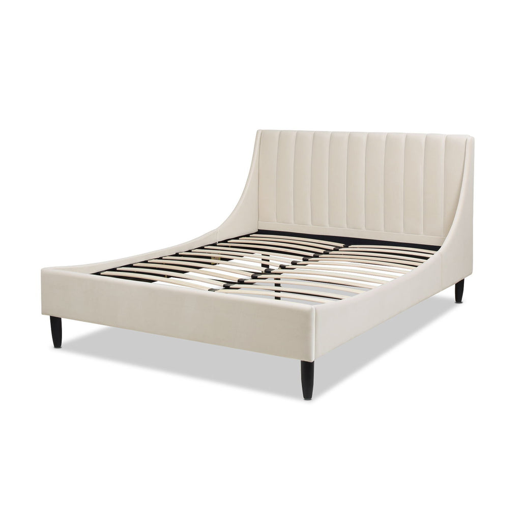 Vertical Tufted Modern Headboard Platform Bed Set with Upholstered Finish - Multiple Colors