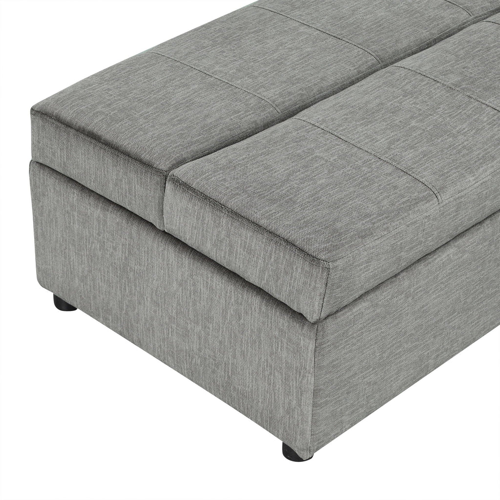 Twin Size Folding Ottoman Sleeper Bed with Mattress - Light Brown, Black, Dark Gray, White