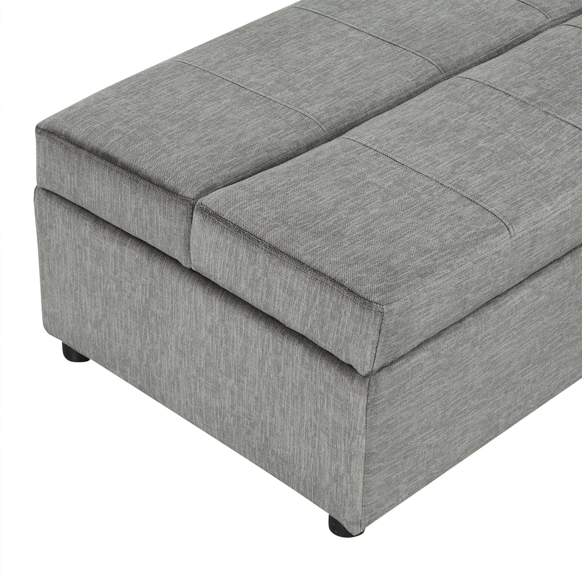 Twin Size Folding Ottoman Sleeper Bed with Mattress - Light Brown, Black, Dark Gray, White