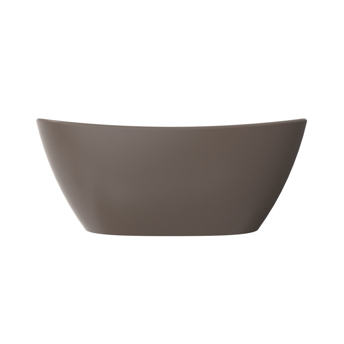 61 Inch Freestanding Solid Surface Soaking Bathtub with Matte Finish - Cream
