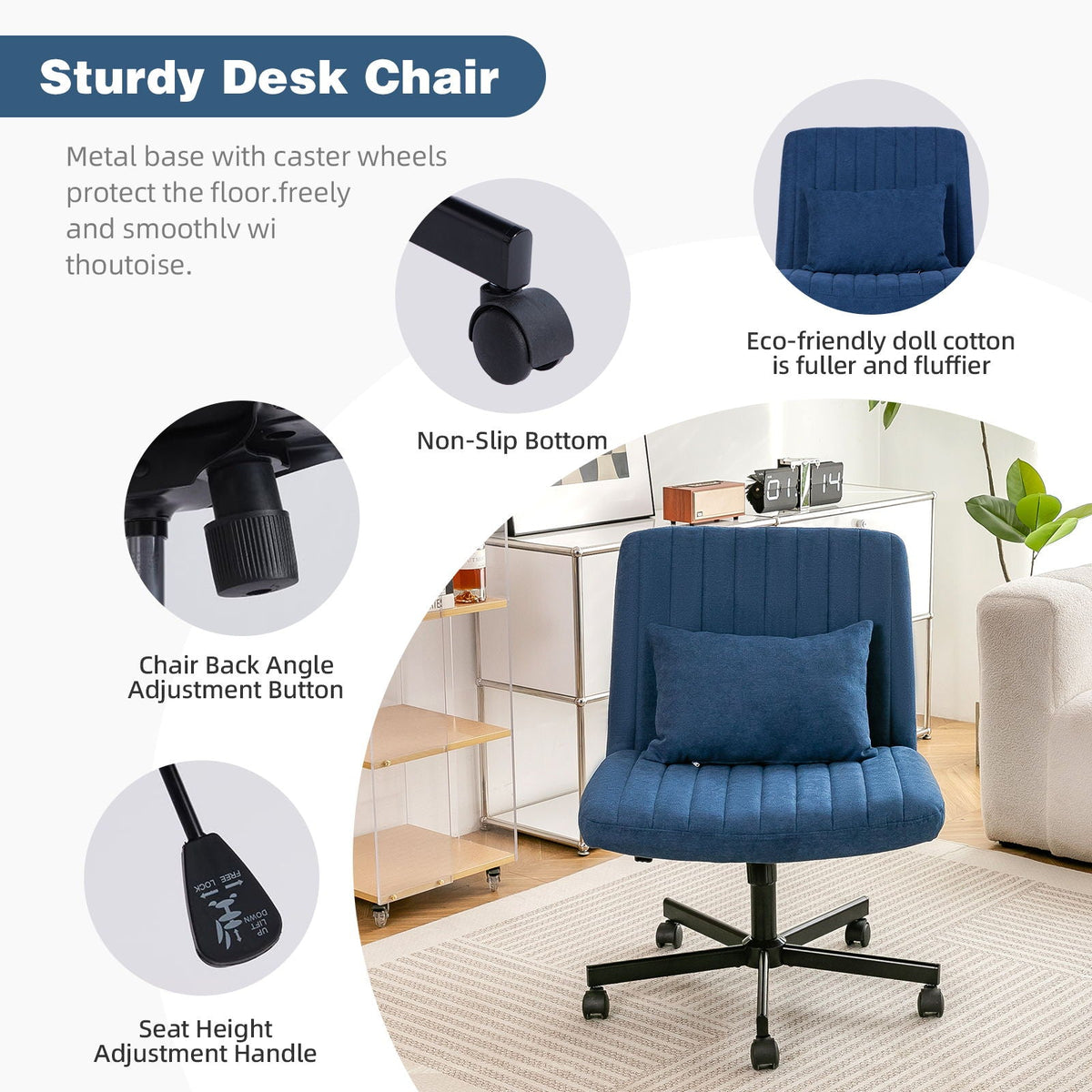 Criss Cross Office Chair with Adjustable Height – Ergonomic Design