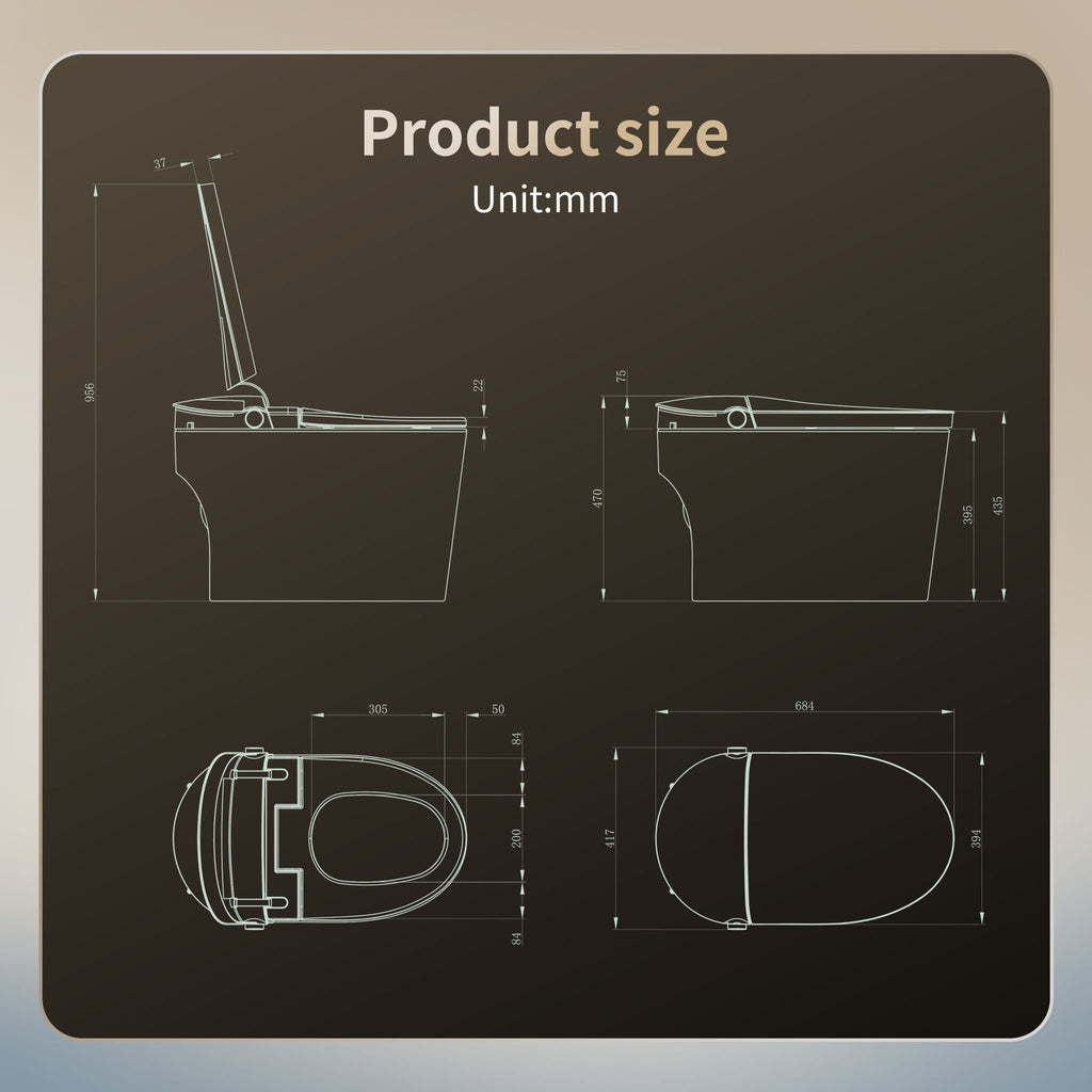 Tankless Smart Toilet With Bidet Built In