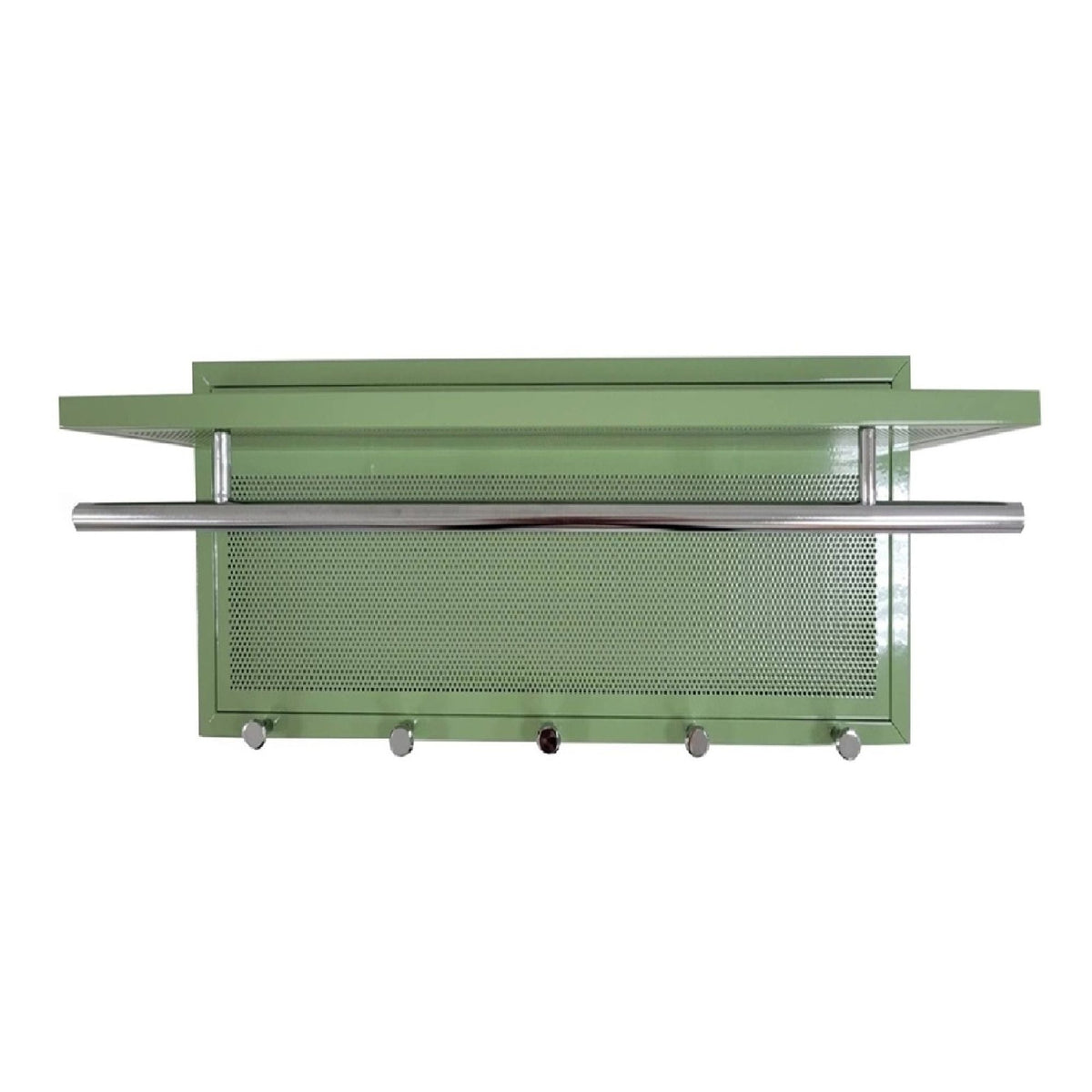 Powder Coated Metal Wall Mounted Coat Rack with Shelf - Multiple Colors