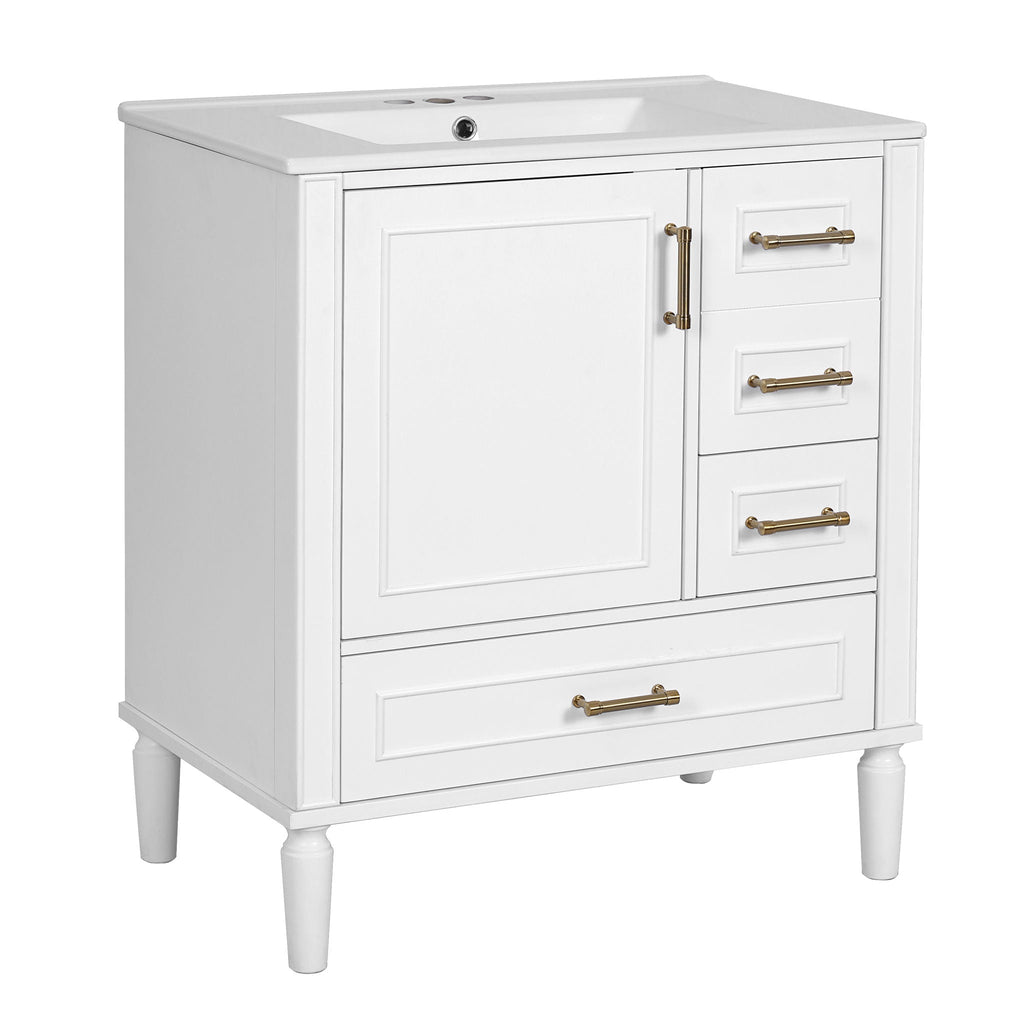 Traditional Bathroom Vanity Set with Soft Close Doors - Multiple Colors
