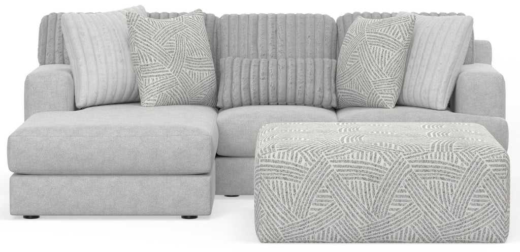Logan - Upholstered Sectional With Comfort Coil Seating - 46" Cocktail Ottoman And Accent Pillows Included