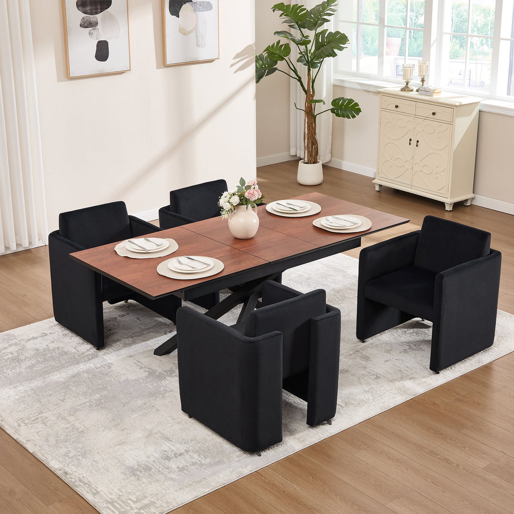Modern Barrel Dining Chair with Velvet Upholstery - Gray
