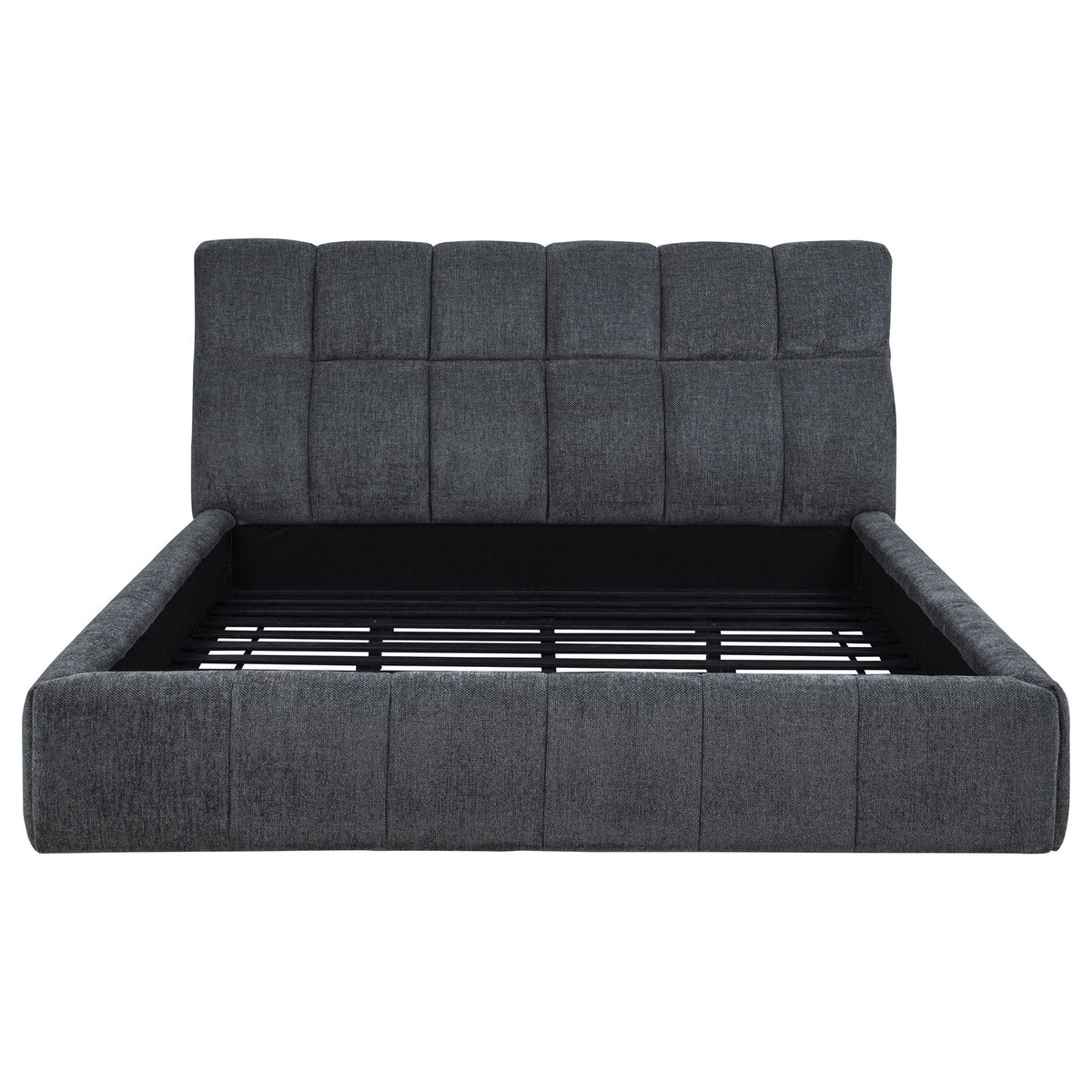 Nollet 48-inch Upholstered California King Platform Bed Grey