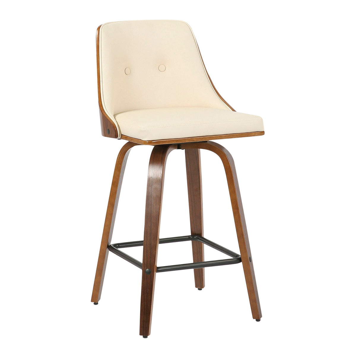 Mid Century Modern Counter Stool Set with Swivel - Multiple Colors