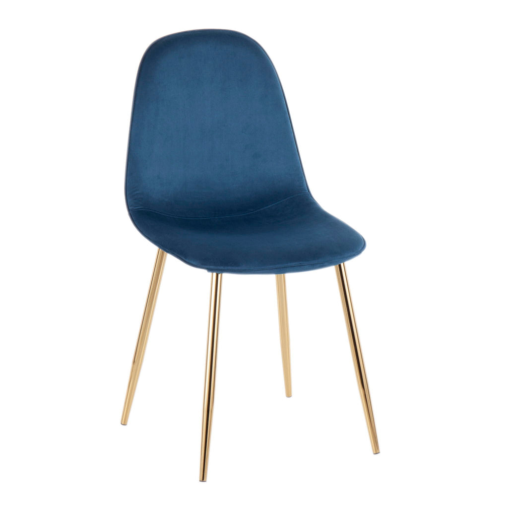 Pebble Contemporary Modern Design Chair Set with Upholstered Seat - Multiple Colors