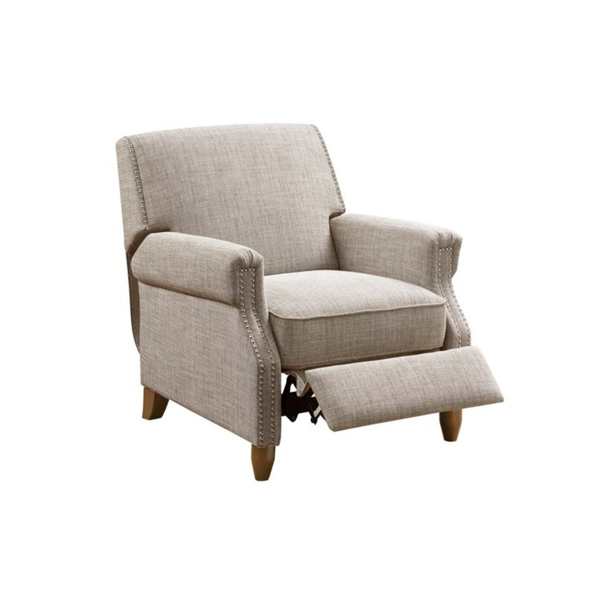 Sand Push Back Recliner with Manual Reclining Function - Nailhead Detail