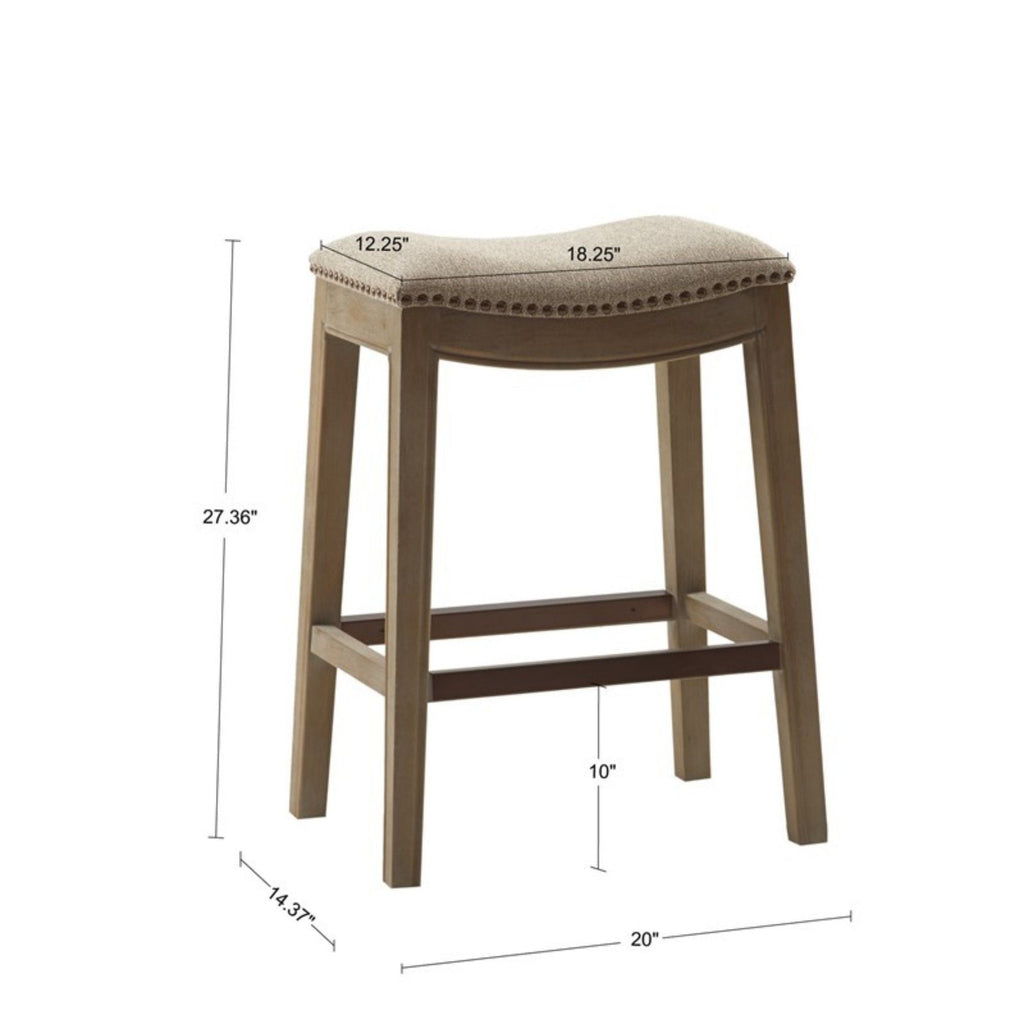 Saddle Counter Stool with High Density Foam - Light Brown