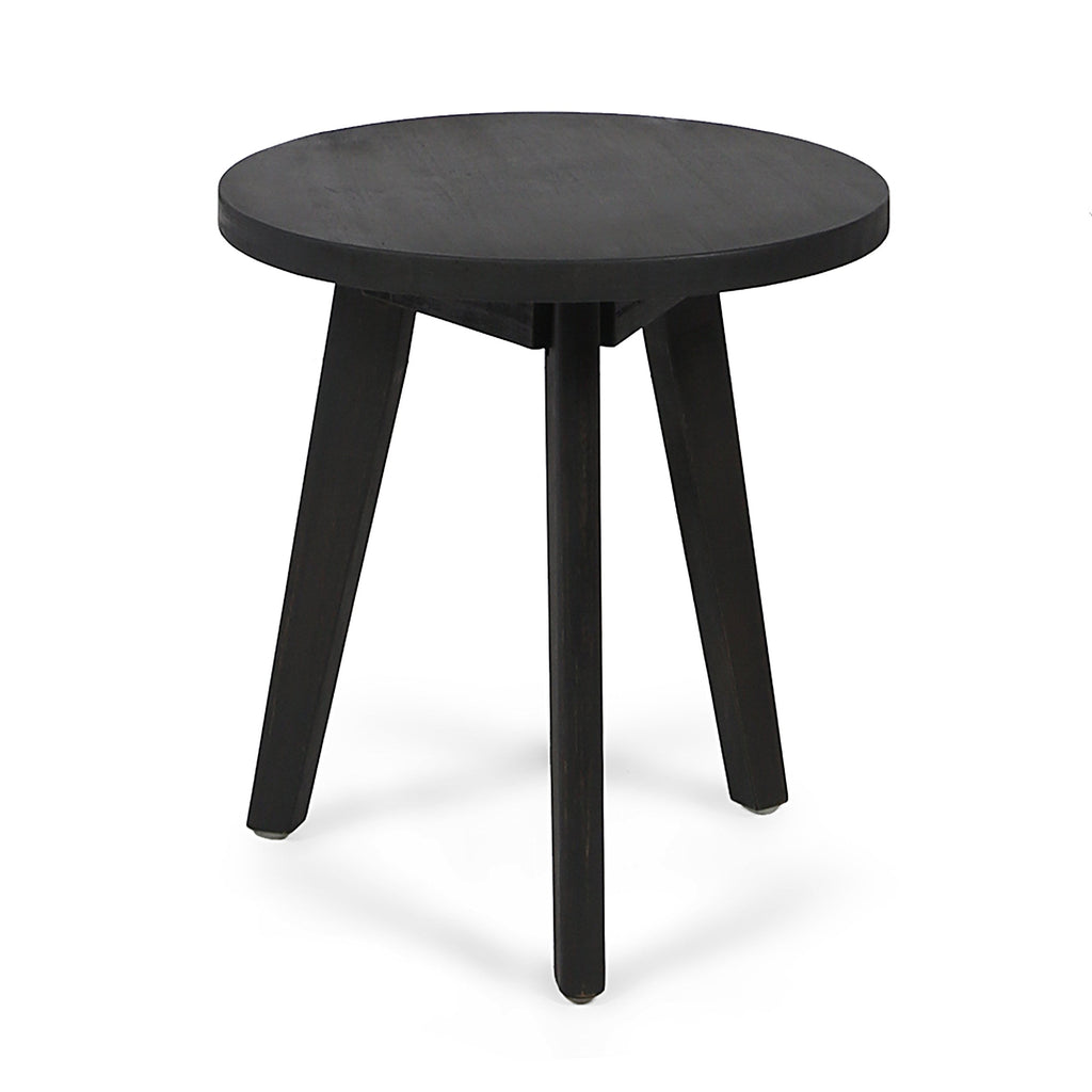 Acacia Wood Marina Side Table with Tripod Base - Gray or Light Gray