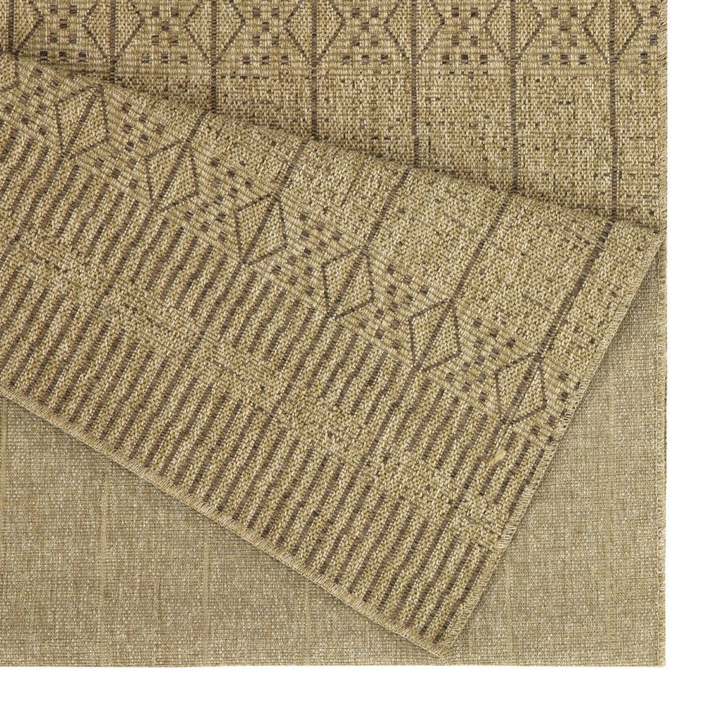 Light Brown Indoor / Outdoor Runner Rug with Flatweave - Jute Look