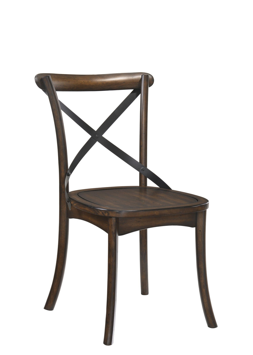 Kaelyn Metal Side Chair Set of 2 with Black Metal Backrest - Dark Oak