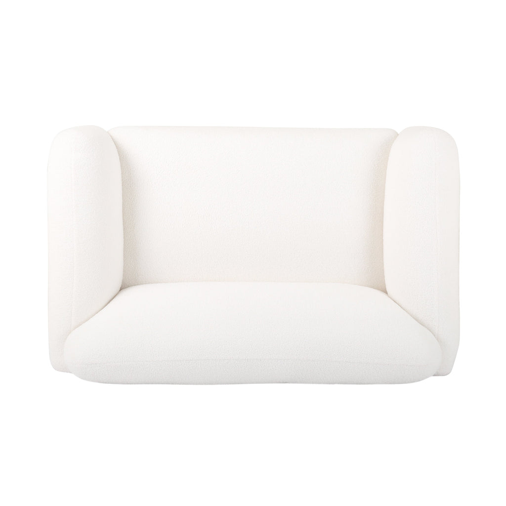 Bouclé Fabric Loveseat Sofa with Birch Wood Legs - 50 Inch