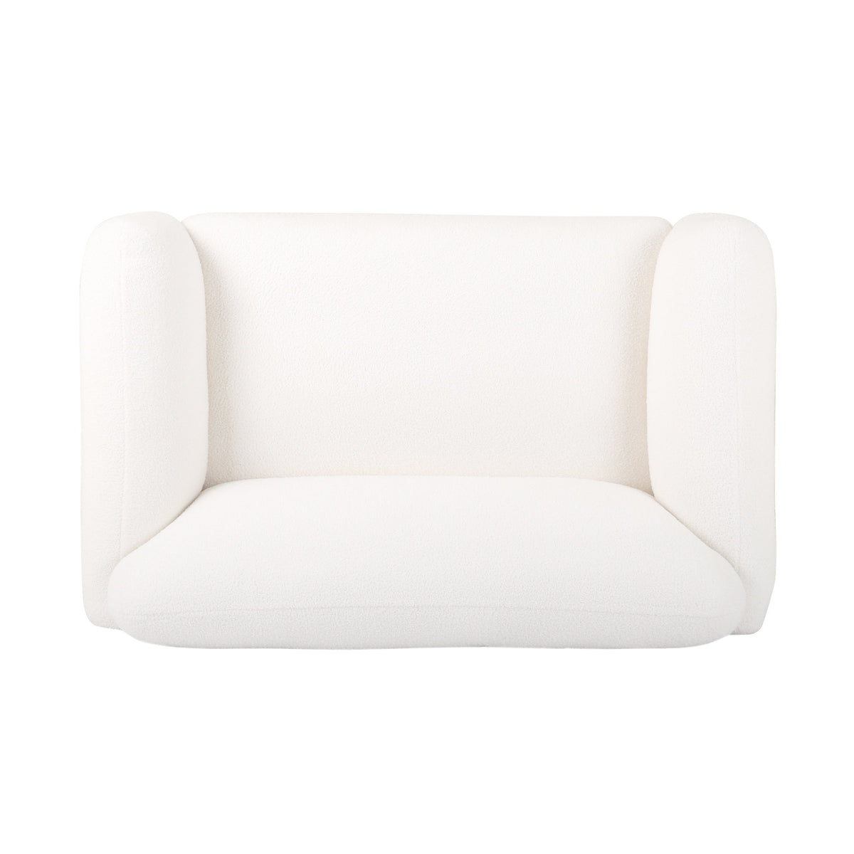 Bouclé Fabric Loveseat Sofa with Birch Wood Legs - 50 Inch
