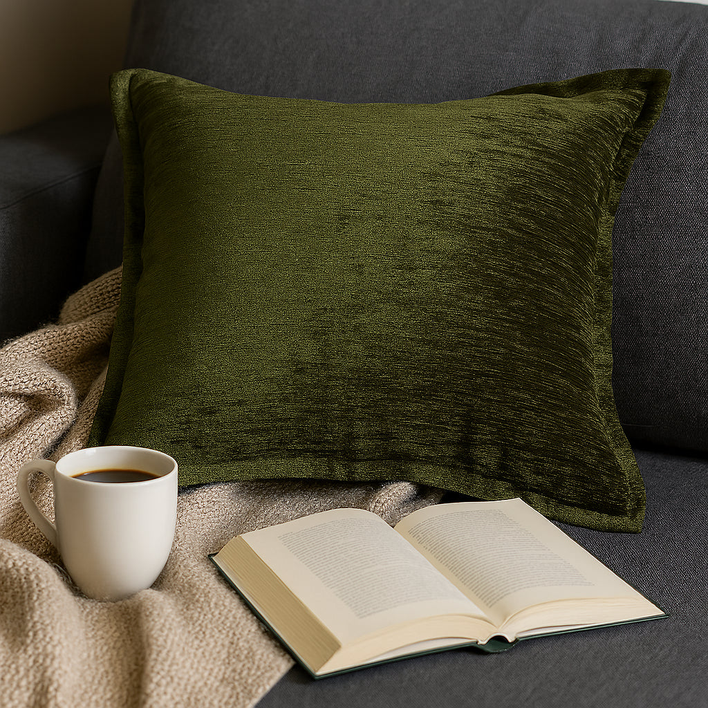 Velvet Throw Pillow with Supportive Fill - Deep Forest Green
