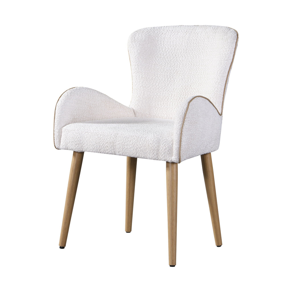 Boucle Side Chair Set of 2 with Upholstered Comfort - Beige