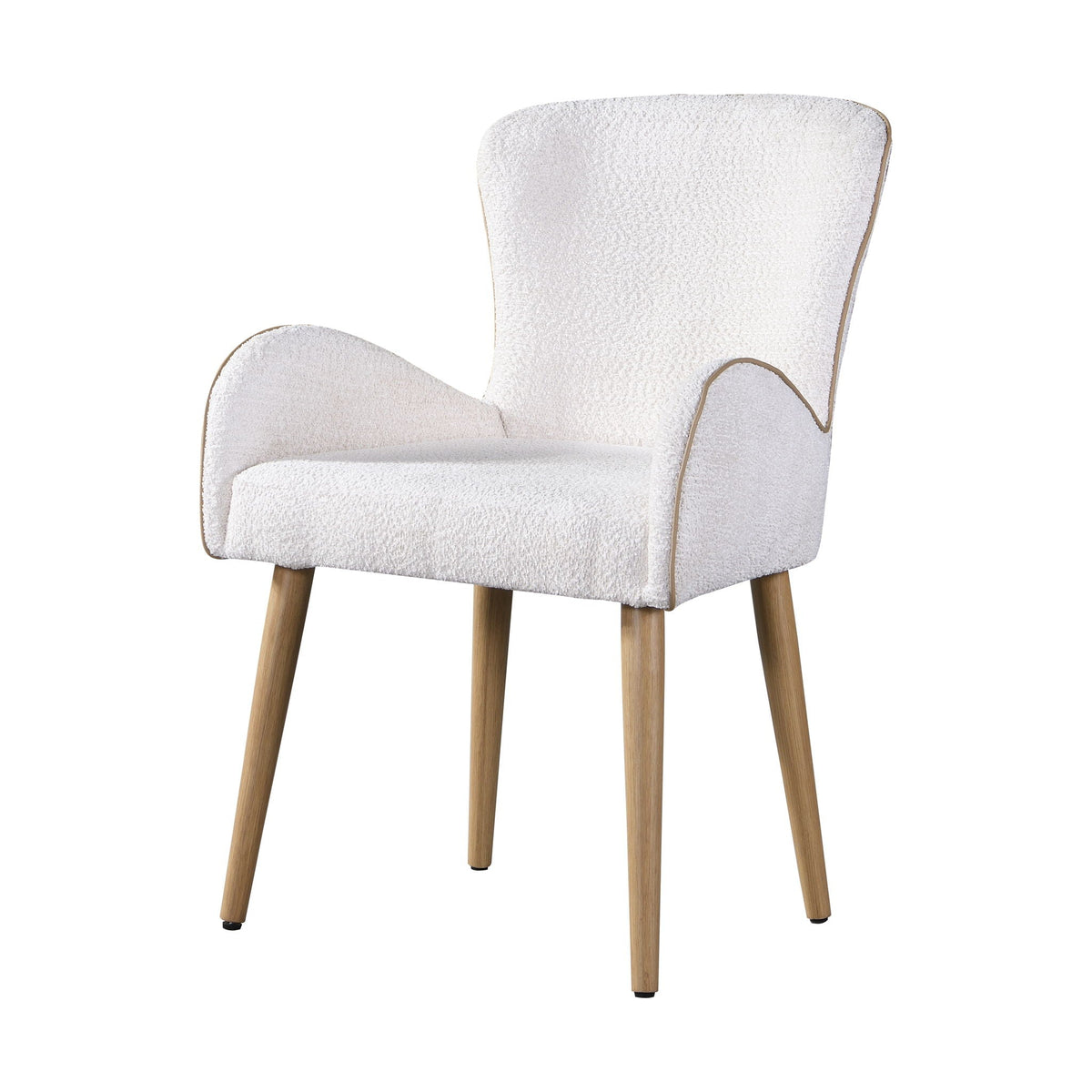 Boucle Side Chair Set of 2 with Upholstered Comfort - Beige