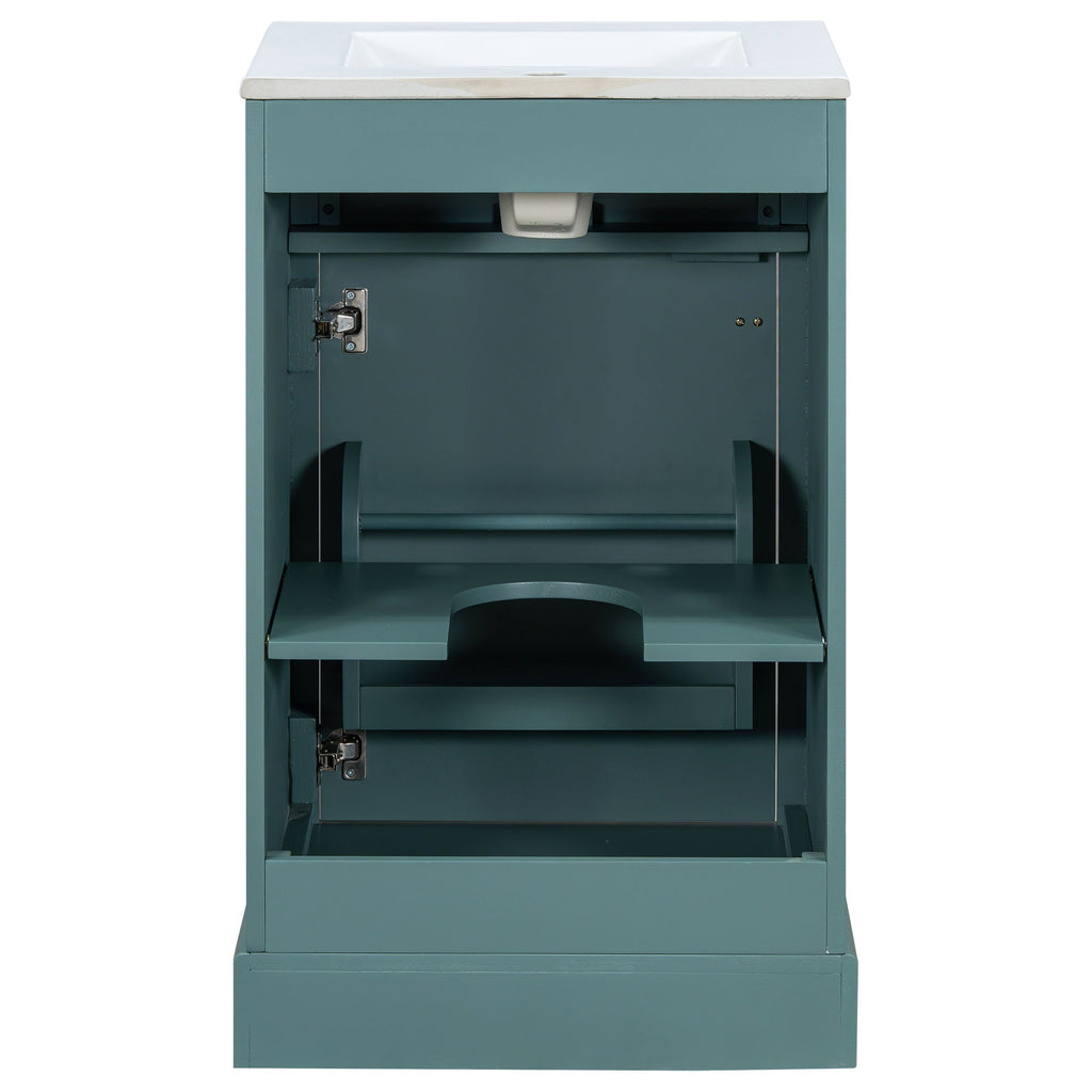 Elegant Bathroom Vanity with Ceramic Sink and Soft-Close Door - Multiple Colors
