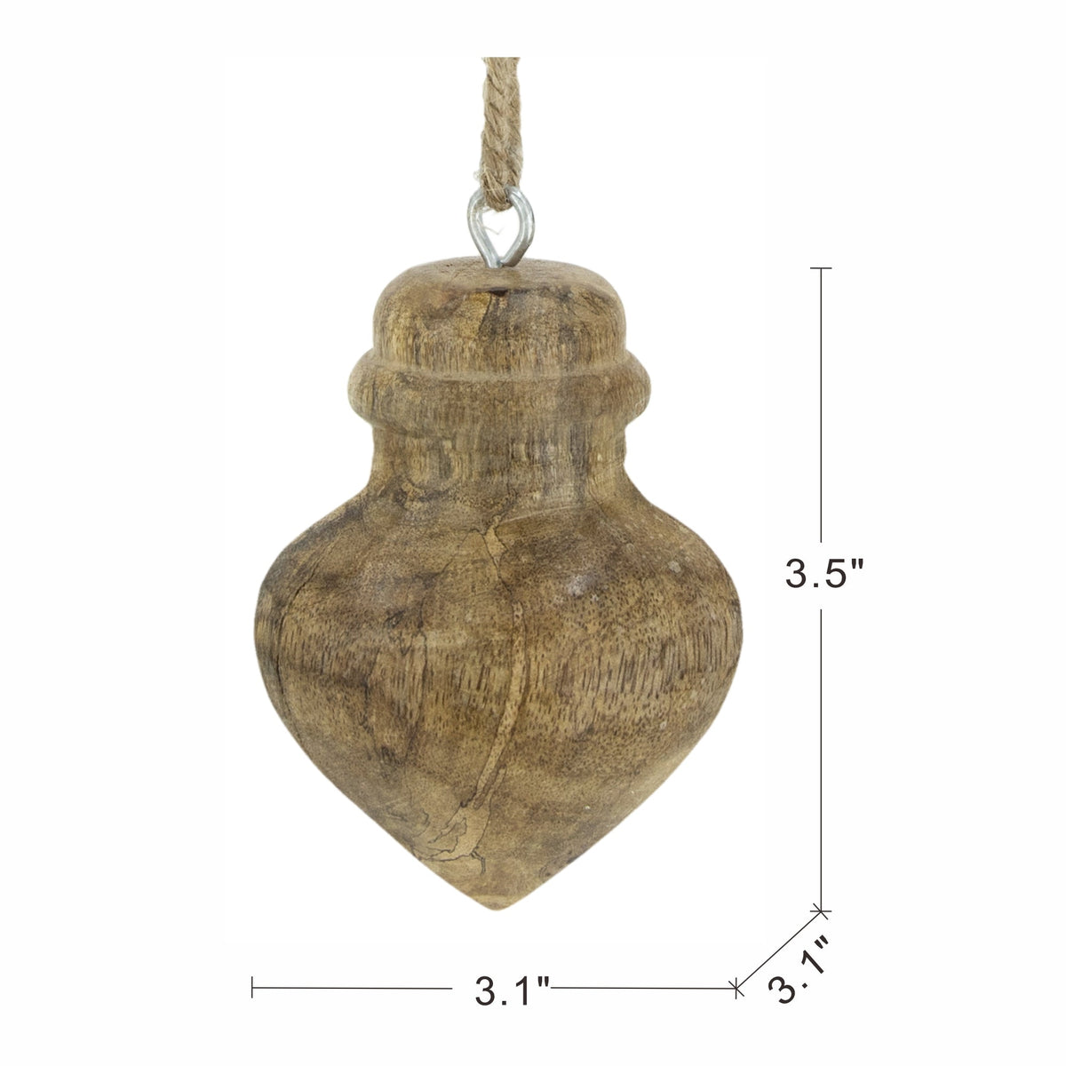 Wooden Hanging Ornaments for Christmas Tree with Mango Wood Craftsmanship - Honey Tone
