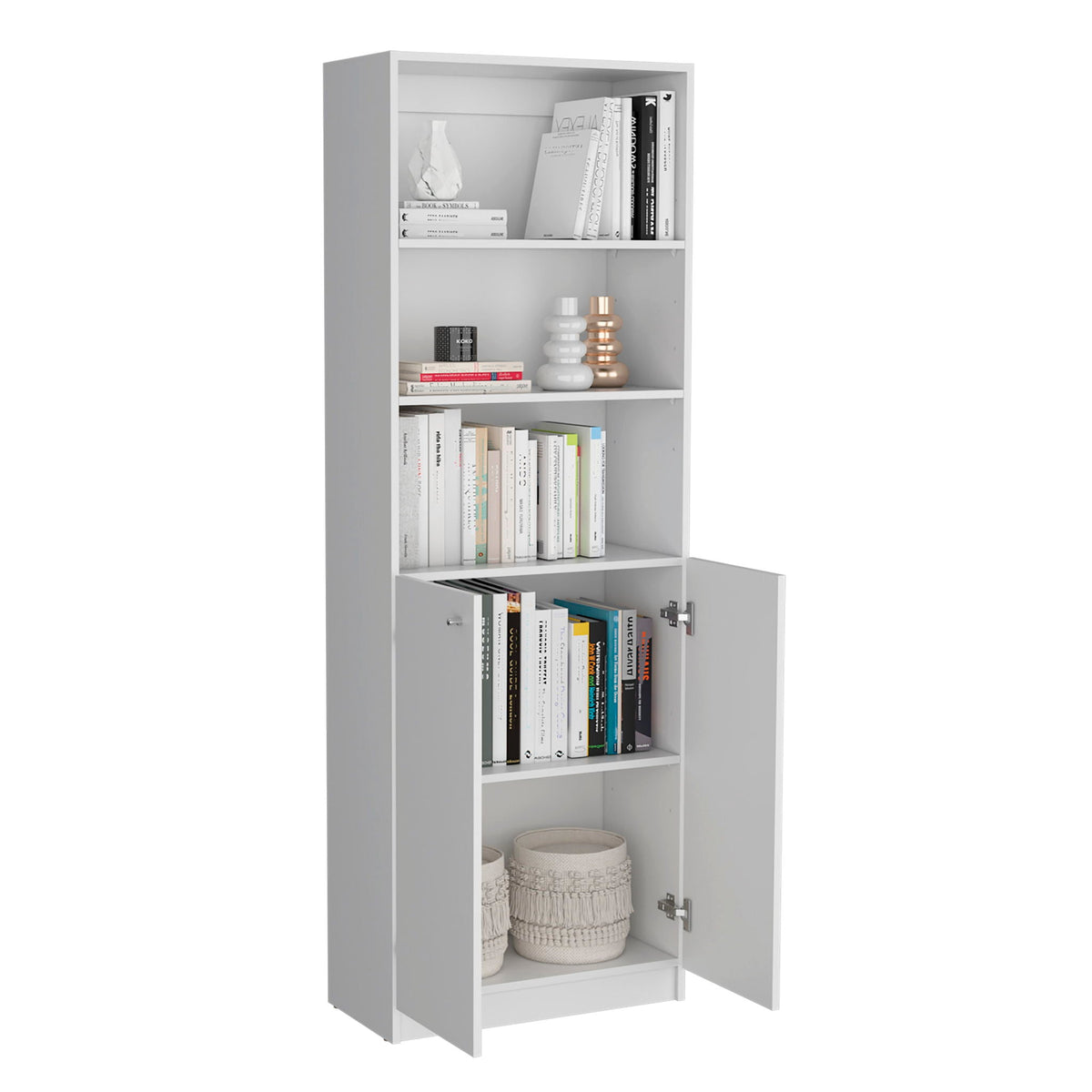 3 Piece Living Room Set with Bookcases - Spacious Design - White