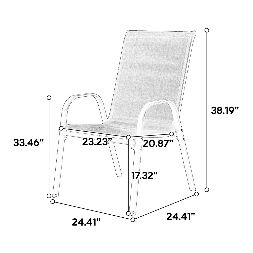 Blue Patio Chairs 8 Piece Set with Steel Frame - Blue