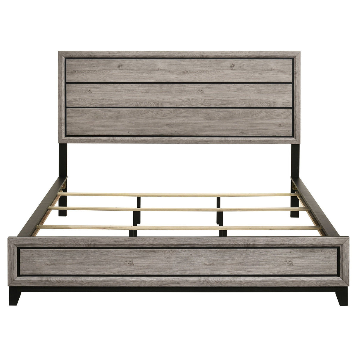 Valen Wood California King Panel Bed Light Taupe