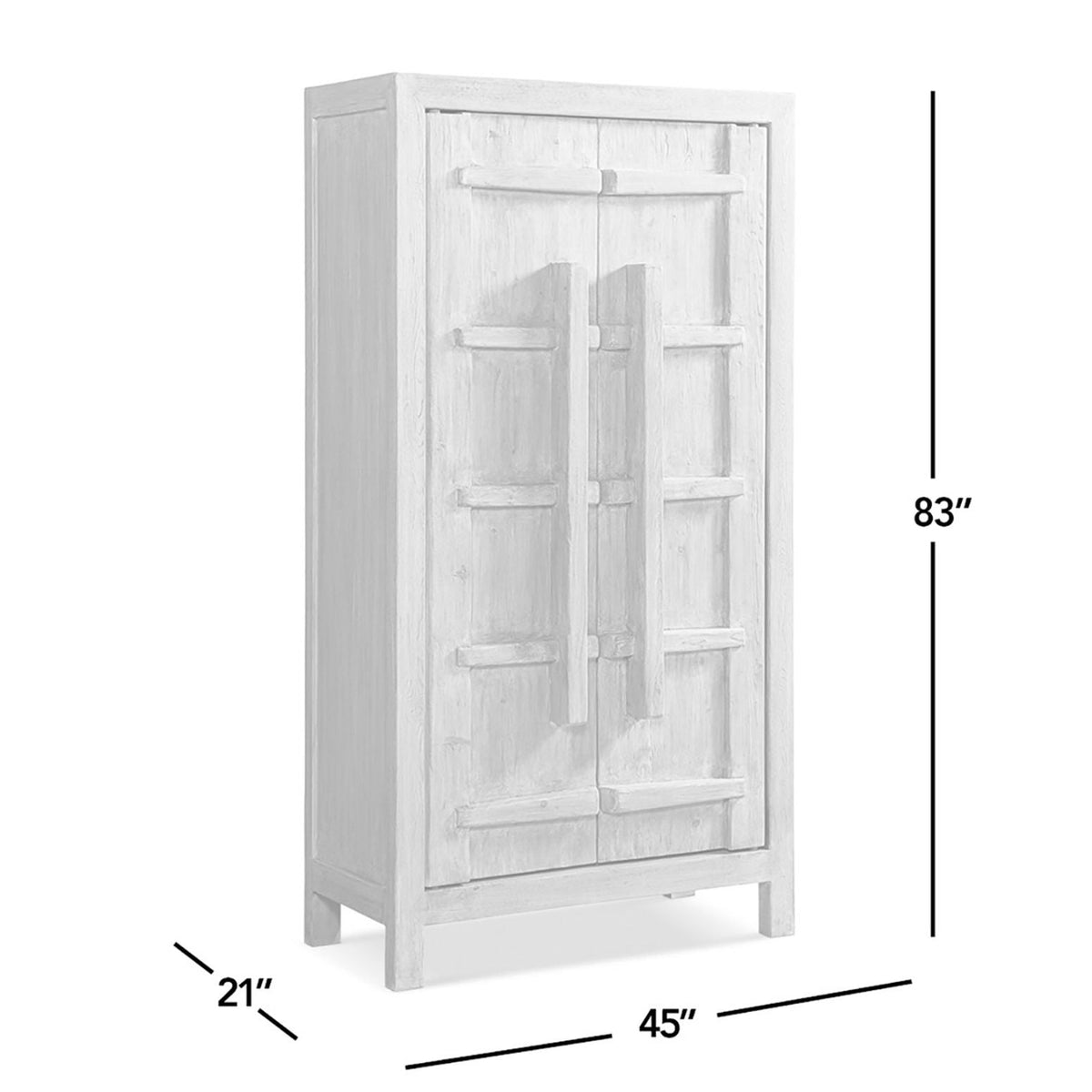 Natural Storage Cabinet with Double Doors - Solid Reclaimed Pine