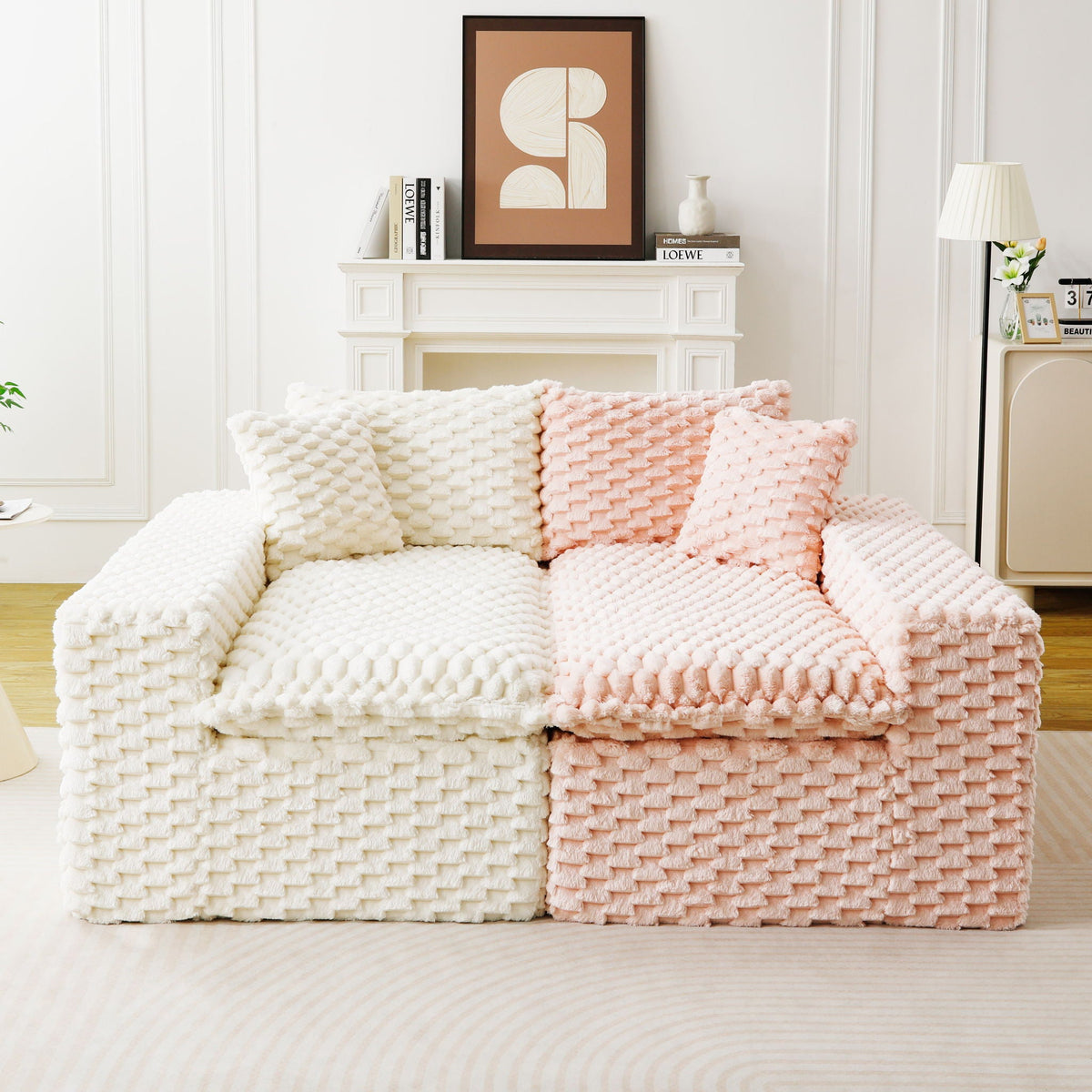 Multifunctional Stationary Sofa with Adjustable Layout - Choice of Color