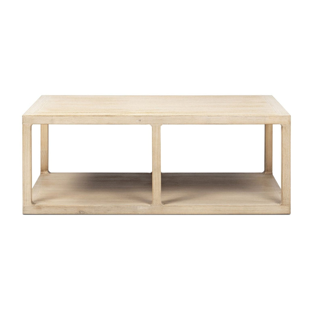 Natural Reclaimed Wood Coffee Table with Lower Shelf - Ellis