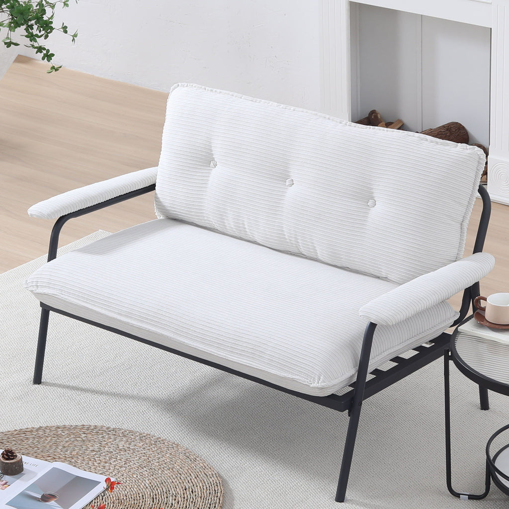 Modern Metal Frame Sofa with Sponge Filling - Beige
