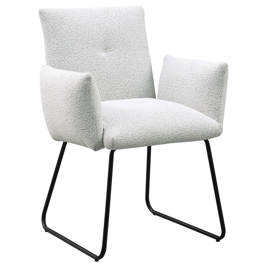 Ackland Upholstered Dining Arm Chair Light Grey (Set of 2)