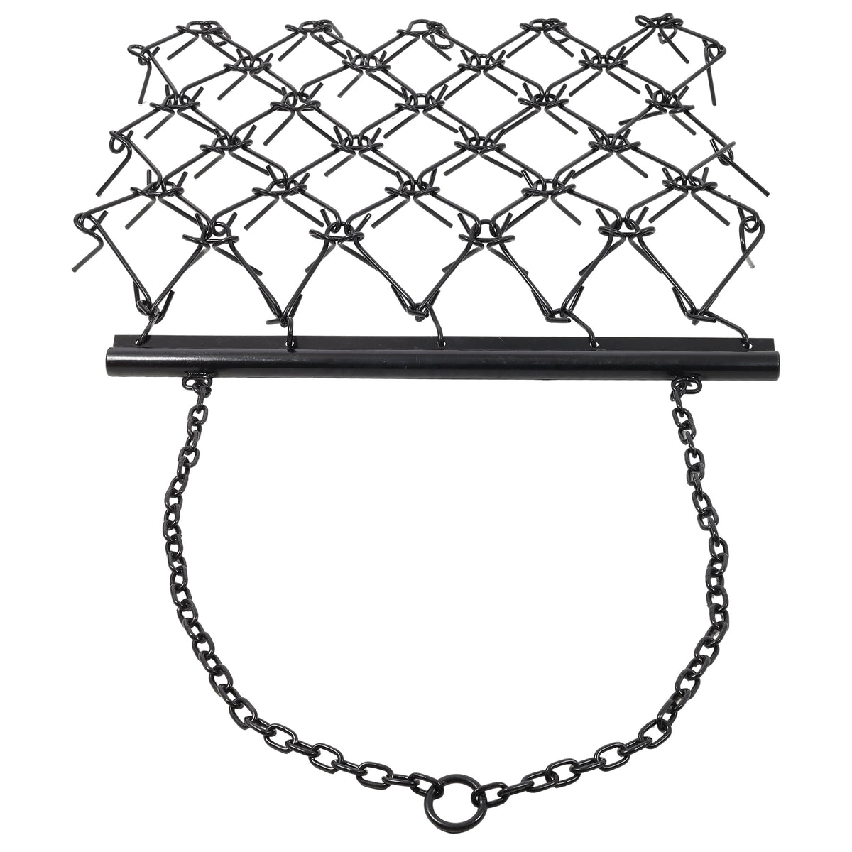 4FT Heavy-Duty Steel Drag Harrow with Rust-Resistant Finish - Black